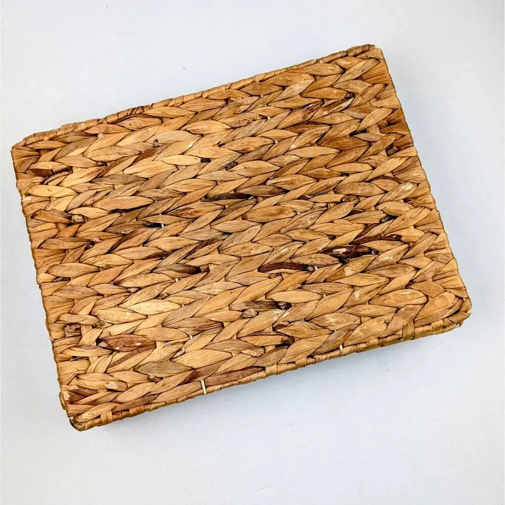 Set of 6 Natural Woven Fiber Rectangular Placemats Rustic Boho Table Mats